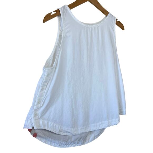 Bella Dahl High Neck Whight Classic Tank W/ Side Button Detail - Picture 9 of 9